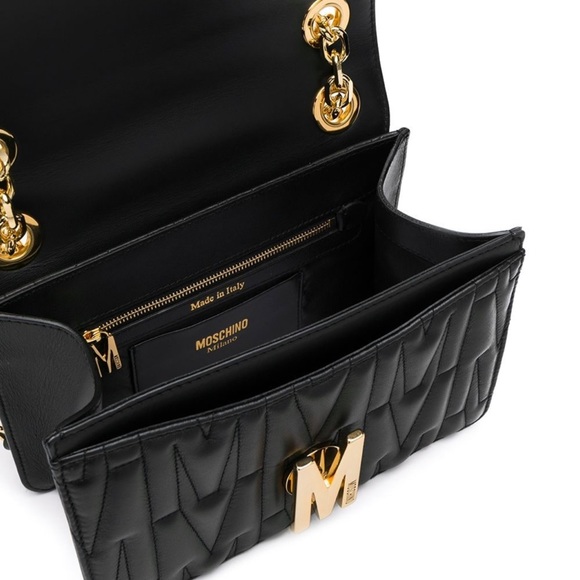 MOSCHINO MONOGRAM QUILTED CROSSBODY BAG - Picture 2 of 3